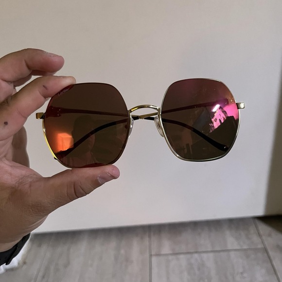 Cartier Other - Cartier Sunglasses Mens Gold Brown Oversized Metal A02F44C6 Made In France
